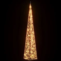 Greatstore karácsonyi meleg fehér fényű akril fénykúp 60 db LED 120 cm