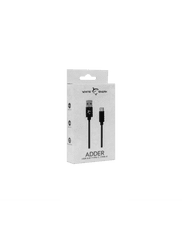 White Shark  ADDER-2 USB-A - TYPE-C (M-M) kábel, 2m, fekete