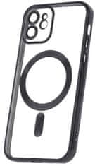 Forever Szilikon TPU tok Mag Color Chrome iPhone 12, fekete (TPUAPIP12MCCTFOBK)
