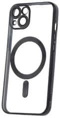 Forever Szilikon TPU védőtok Mag Color Chrome iPhone 13 számára (TPUAPIP13MCCTFOBK), fekete