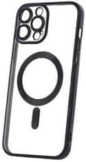 Forever Szilikon TPU védőtok Mag Color Chrome iPhone 13 Pro Max számára (TPUAPIP13PMMCCTFOBK), fekete