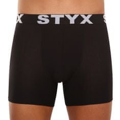 Styx 5PACK Fekete long férfi boxeralsó sport gumi (5U960) - méret L