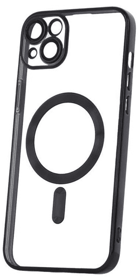 Forever Szilikon TPU védőtok Mag Color Chrome iPhone 15 számára (TPUAPIP15MCCTFOBK), fekete