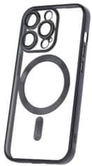 Forever Szilikon TPU védőtok Mag Color Chrome iPhone 15 Pro számára (TPUAPIP15PMCCTFOBK), fekete