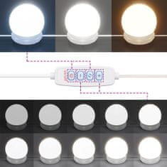 Greatstore fehér fésülködőasztal LED-lámpákkal 90x42x132,5 cm