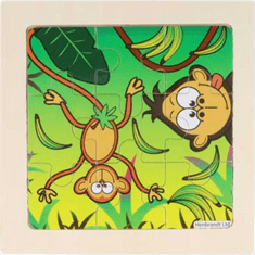 Fa puzzle Dzsungel majmokkal 9 darabos puzzle