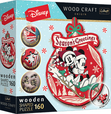 Trefl Wood Craft Origin Puzzle Mickey és Minnie karácsonyi kalandja 160 db
