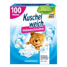Kuschelweich SOMMERWIND XXL folyékony Mosószer 105 mosás + Mosópor 100 mosás