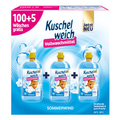 Kuschelweich SOMMERWIND XXL folyékony Mosószer 105 mosás + Mosópor 100 mosás