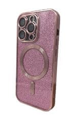 Forever Szilikon TPU védőtok Mag Glitter Chrome iPhone 15 Pro Max számára (TPUAPIP15UMGCTFOPI), rózsaszín