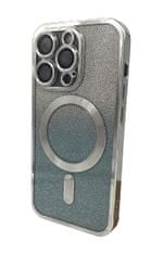 Forever Szilikon TPU védőtok Mag Glitter Chrome iPhone 15 Pro Max számára (TPUAPIP15UMGCTFOSI), ezüst
