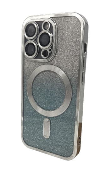 Forever Szilikon TPU védőtok Mag Glitter Chrome iPhone 13 Pro számára (TPUAPIP13PMGCTFOSI), ezüst