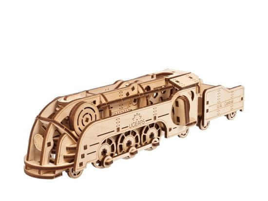 UGEARS MINI mozdony fából készült 3D mechanikus készlet
