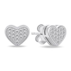 Brilio Silver Csillogó szív fülbevaló ezüstből EA900W