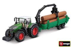 BBurago 1:50 Mezőgazdasági traktor Fendt 1050 Vario + fakitermelő
