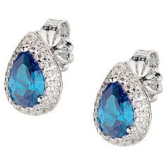 Amen Gyönyörű ezüst fülbevaló kék cirkónium kövekkel Diamonds EGOBBLBZ