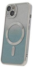 Forever Szilikon TPU védőtok Mag Glitter Chrome iPhone 15 számára (TPUAPIP15MGCTFOSI), ezüst