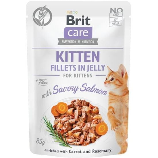 Brit Care Cat kapszula. Zselés cicafilé sós lazaccal 85 g