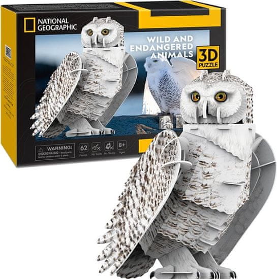 CubicFun 3D puzzle National Geographic: hóbagoly 62 darab