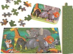 KIK Fa puzzle óndobozban Elefánt 60 db