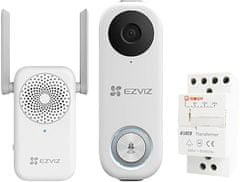 EZVIZ DB1C ajtócsengő készlet WiFi, ajtócsengő kamerával, csengőegységgel, transzformátorral