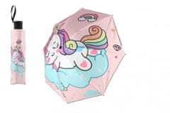 Teddies Egyszarvú esernyő összecsukható szövet/metál 25cm rózsaszín