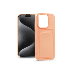 Haffner Apple iPhone 15 Pro Max szilikon hátlap kártyatartóval - Card Case - pink (PT-6850)