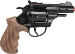 Gonher Rendőrségi revolver Gold colection fekete fém 12 lövéses