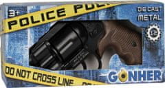 Gonher Rendőrségi revolver Gold colection fekete fém 12 lövéses