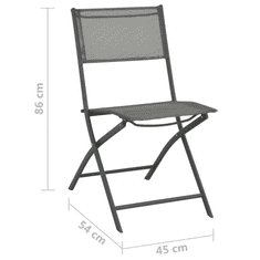 2 db összecsukható acél/textilén kültéri szék