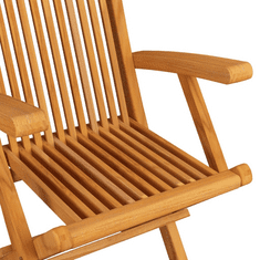 Vidaxl 3 db tömör tíkfa kerti szék levélmintás párnával (3062526)
