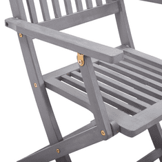 2 db összecsukható tömör akácfa kültéri szék párnával