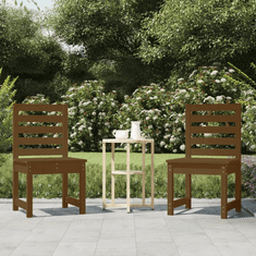 2 db mézbarna tömör fenyőfa kerti szék 40,5 x 48 x 91,5 cm