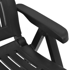 2 db antracitszürke műanyag dönthető kerti szék