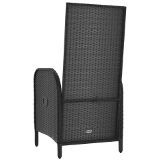 2 db fekete polyrattan kültéri szék