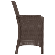 2 db barna polyrattan kerti szék párnával