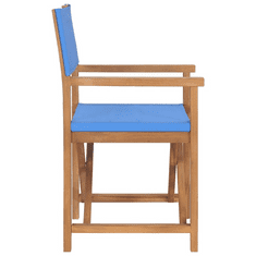 2 db kék tömör tíkfa összecsukható rendezői szék