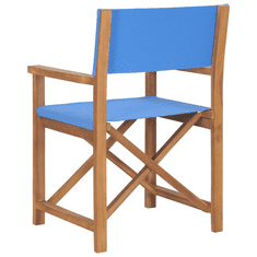 2 db kék tömör tíkfa összecsukható rendezői szék