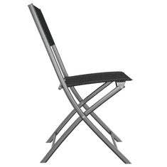2 db fekete acél és textilén összecsukható kültéri szék