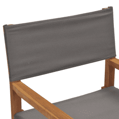 2 db szürke tömör tíkfa összecsukható rendezői szék