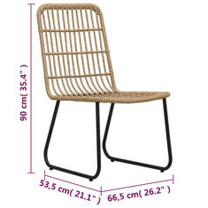 Vidaxl 2 db tölgyszínű polyrattan kerti szék (48582)