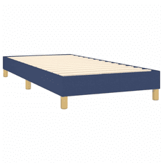 kék szövet rugós ágy matraccal 100 x 200 cm