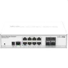 Mikrotik Switch CRS112-8G-4S-IN QCA8511, 128MB, 8xGLAN, 4xSFP, OS L5, asztali tok, tápegység, tápegység