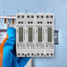 Qoltec egyfázisú elektronikus energiamérő | DIN sín | 230V | LCD | 1P | Slim