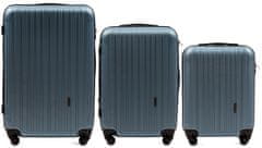 Wings 3 db L, M, S, ezüst kék bőrönd készlet