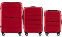 Wings 3 L,M,S bőrönd készlet, 100% polipropilén, piros