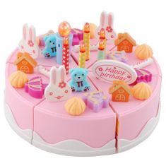 Kruzzel 22382 Gyerek műanyag szülinapi torta rózsaszín 75 részes