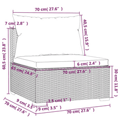 Vidaxl 2 részes szürke polyrattan kerti ülőgarnitúra párnákkal (3101397)