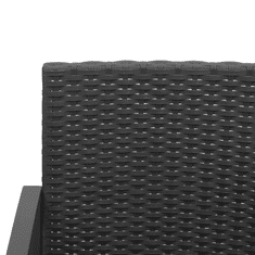 Vidaxl 3-részes fekete PP-rattan kerti étkezőgarnitúra párnákkal (360206)