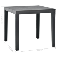 Vidaxl antracitszürke műanyag kerti asztal 2 paddal (48778)